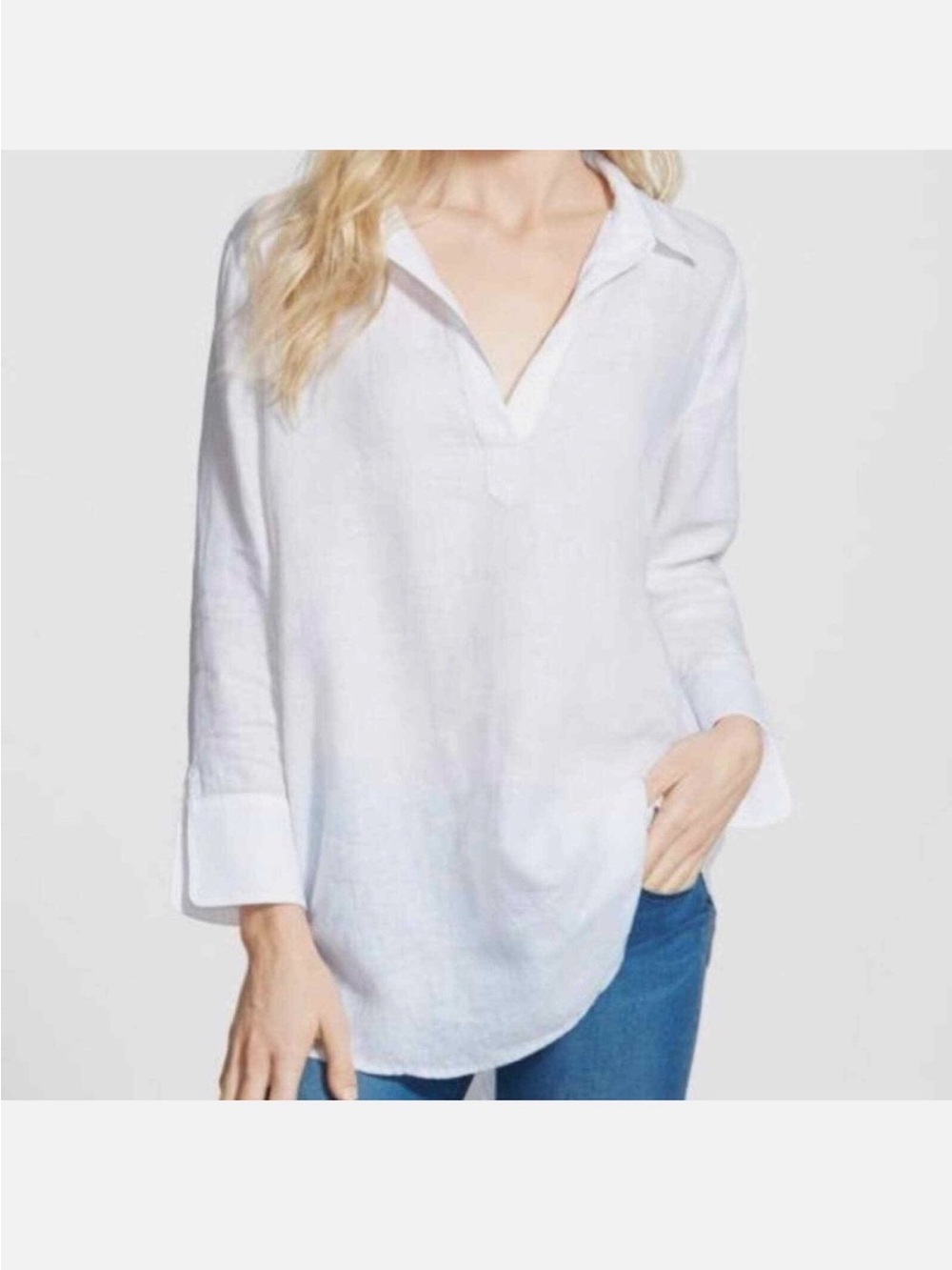Vineyard Vines lightweight White Cotton Tunic Blouse Top Size Large